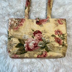 Vintage Handmade Large Floral Weekender Overnight Tote Travel Luggage Bag 🌸💛